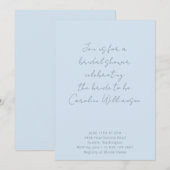 Invitation Boho Script Soft Blue Modern Bridal Shower (Devant / Derrière)