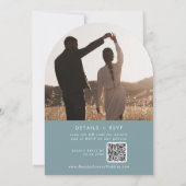 Invitation Boho Seafoam Turquoise Photo QR Code Arch Mariage (Dos)
