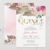 Invitation Boho séché Floral Espagnol Mis Quince Anos Anniver (Devant / Derrière)