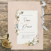 Invitation Boho séché Floral Frame Blush Mariage