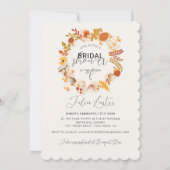 Invitation Boho Séché Floral Rustique Automne Tomber Mariage (Devant)