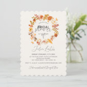 Invitation Boho Séché Floral Rustique Automne Tomber Mariage (Debout devant)