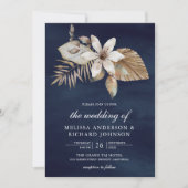Invitation Boho séché Palm Floral tout en un Mariage de marin (Devant)