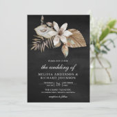 Invitation Boho séché Palm Floral tout en un Mariage noir (Debout devant)