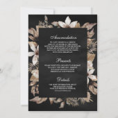 Invitation Boho séché Palm Floral tout en un Mariage noir (Dos)