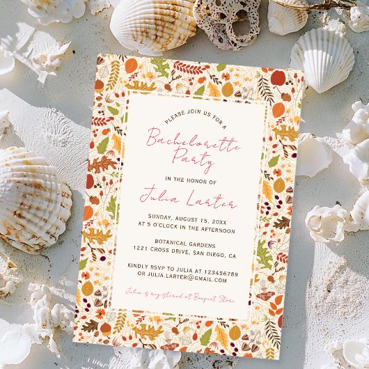 Invitation Boho Séché Rustique Automne Chutes Enterrement de