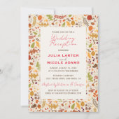 Invitation Boho séché Rustique Automne Réception Mariage de a (Devant)