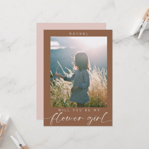 Invitation Boho Serez-vous ma Flower Girl Photo Chic