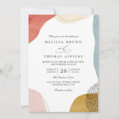 Invitation Boho Shapes Tropical Minimalist QR Code Wedding (Devant)