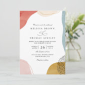Invitation Boho Shapes Tropical Minimalist QR Code Wedding (Debout devant)