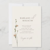 Invitation Boho Simple Fleur sauvage Mariage élégant (Devant)