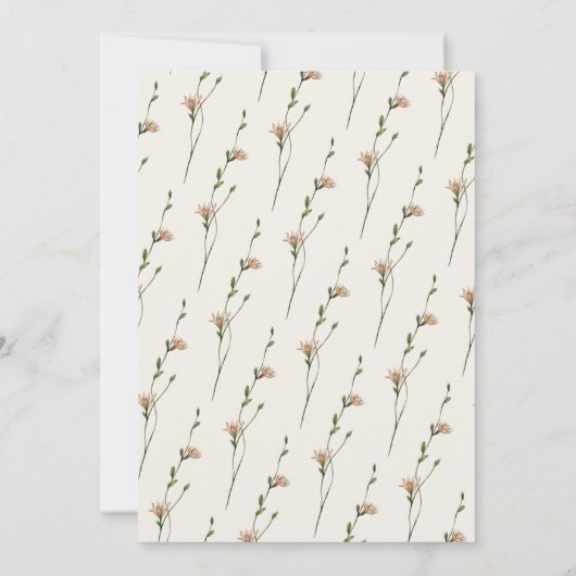 Invitation Boho Simple Fleur sauvage Mariage élégant (Dos)