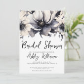 Invitation Boho Simple Moderne Fête de Mariage Florale (Debout devant)