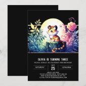 Invitation Boho Simple Tiger Anniversaire (Devant / Derrière)
