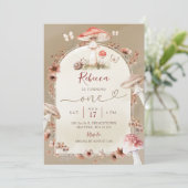 Invitation Boho Snail and Musroom fleur sauvage fête d'annive (Debout devant)