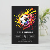Invitation Boho Soccer Enfants's Printable Birthday (Debout devant)