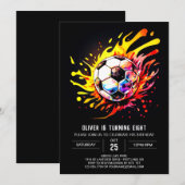 Invitation Boho Soccer Enfants's Printable Birthday (Devant / Derrière)