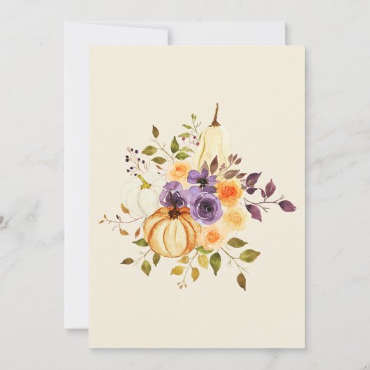 Invitation Boho Soft Color Citrouille Donner Merci (Dos)