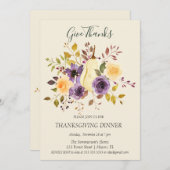 Invitation Boho Soft Color Citrouille Donner Merci (Devant / Derrière)