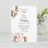 Invitation Boho Soft Coloured Roses & White Flowers Mariage (Debout devant)