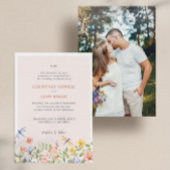 Invitation BOHO soft Flowers and Dragonflies Photo Mariage