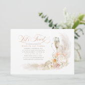 Invitation Boho Soft Flowers Pampas Grass Engagement (Debout devant)