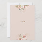 Invitation Boho Soft Pampas Grass Bridesservantes Déjeuner (Dos)