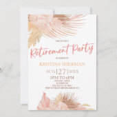 Invitation Boho Soft Rose Floral Flower RetiParty (Devant)