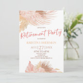 Invitation Boho Soft Rose Floral Flower RetiParty (Debout devant)