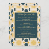 Invitation Boho Soleil Lune Étoiles Bleu Jaune (Devant / Derrière)