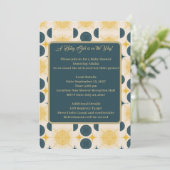 Invitation Boho Soleil Lune Étoiles Bleu Jaune (Debout devant)