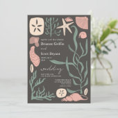 Invitation Boho sous la mer Dark Mariage nautique (Debout devant)