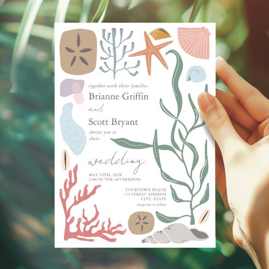 Invitation Boho sous la mer Mariage nautique