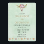 Invitation Boho Southwestern Cow Skull Wedding<br><div class="desc">Un faire-part de mariage à thème du sud-ouest. Placez-vous sur un arrière - plan d'aquarelle vert pâle. Un design mignon avec un crâne chic de vache boho et des fleurs d'aquarelle branchées sur sa tête. Les fleurs sont douces et délicates dans une variété de couleurs, dont le rose orange et...</div>
