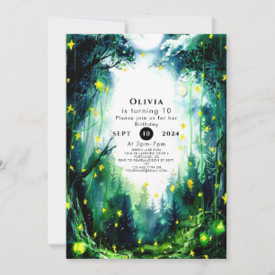 Invitation Boho Sparkling Woodland Anniversaire