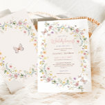 Invitation Boho Spring Fleur sauvage Garden Girl Baby shower<br><div class="desc">Embrassé dans une palette harmonieuse de pastels doux, des roses doux aux rougeurs rêvés, aux lavandes apaisantes, aux jaunes gais et aux bleus sereins, notre invitation baby shower fleur sauvage est un hommage sincère à la magie des nouveaux débuts. Qu'il donne le ton pour une journée pleine de joie, de...</div>