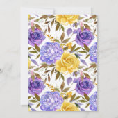 Invitation Boho Spring Flowers and Gold Bunnies Brunch de Pâq (Dos)