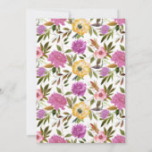 Invitation Boho Spring Flowers and Gold Bunnies Brunch de Pâq (Dos)