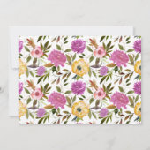 Invitation Boho Spring Flowers and Gold Bunnies Brunch de Pâq (Dos)