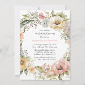Invitation Boho Spring Pastel Peony Floral Wedding shower (Devant)