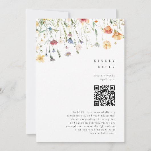 Invitation Boho Spring Wildflower QR Code Wedding (Dos)