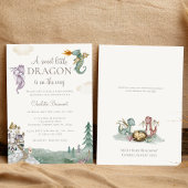 Invitation Boho Storybook Dragon Sweet Little Baby shower