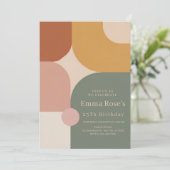 Invitation Boho Stripes Birthday Bash – Menthe & Orange (Debout devant)