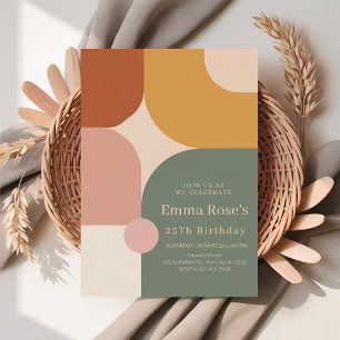 Invitation Boho Stripes Birthday Bash – Menthe & Orange