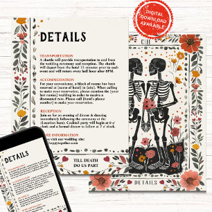Invitation Boho Style de Presse à Caractères Squelette Tarot