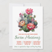 Invitation Boho Succulent, Cactus, Ouest, Baby shower (Devant)