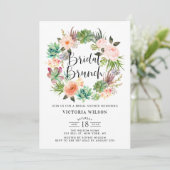 Invitation Boho Succulent Floral Wreath Bridal Brunch (Debout devant)