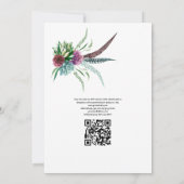 Invitation Boho Succulent Plante QR Code Mariage RSVP (Dos)