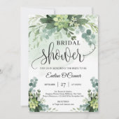 Invitation Boho succulents de verdure eucalyptus et or (Devant)