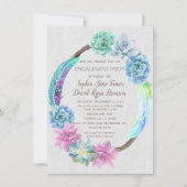 Invitation Boho Succulte Cactus Wreath Party (Devant)